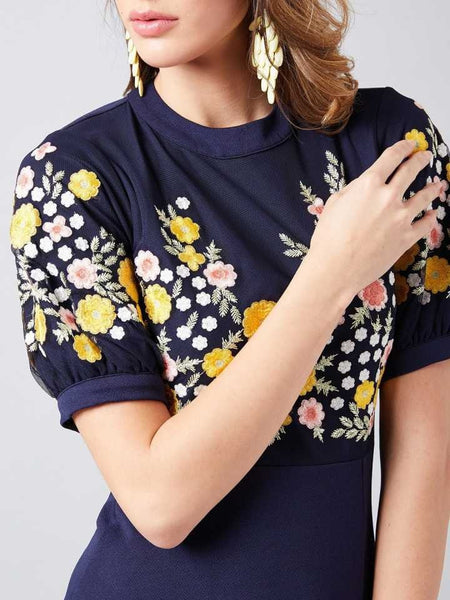 Floral Embroidered Maxi Dress vitansethnics
