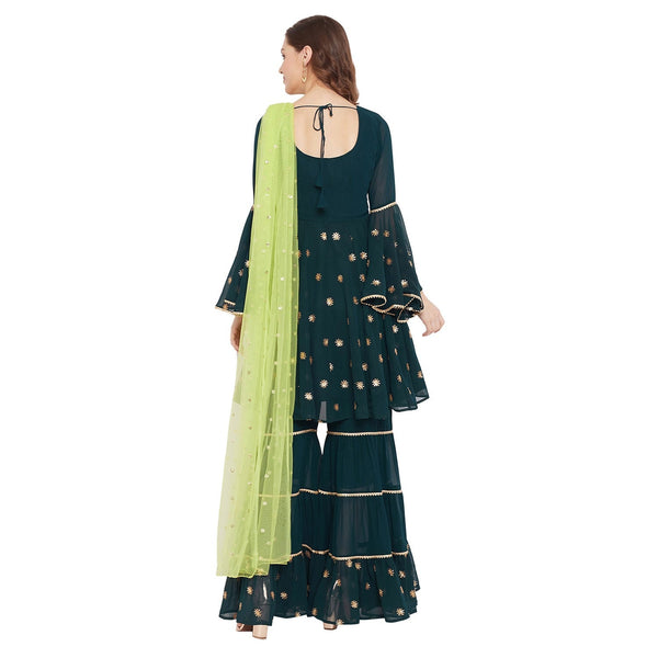Sequin Embroidered Sharara Suit Set vitansethnics