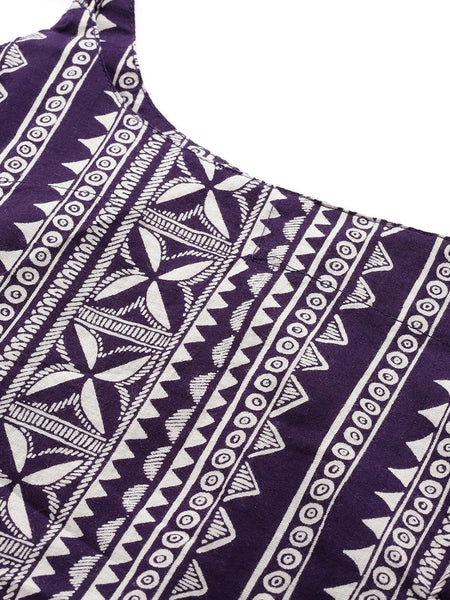 Printed Crop Top with Palazzo and Shrug VitansEthnics