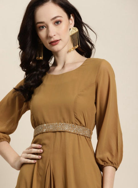 Designer Embroidered Belted Dhoti Dress VitansEthnics