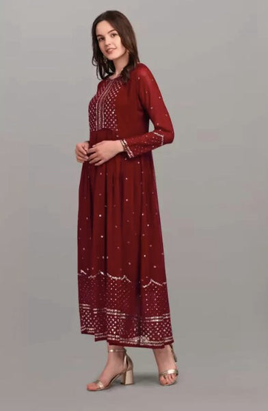 Embellished Indian Maxi Dress VitansEthnics
