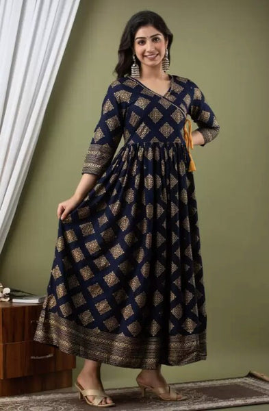 Gold Printed Indian Anarkali VitansEthnics