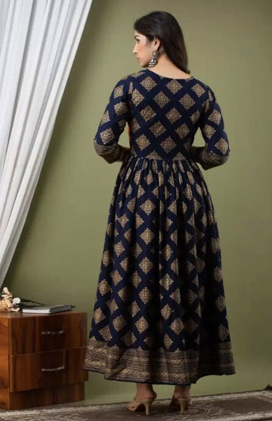 Gold Printed Indian Anarkali VitansEthnics
