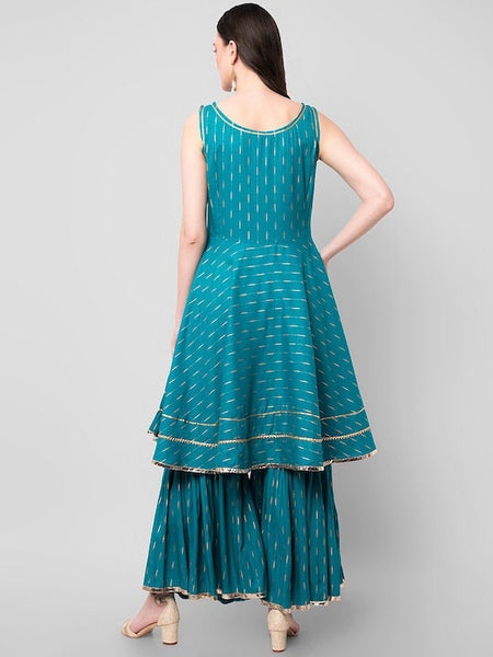 Short Peplum Kurti With Sharara Pants VitansEthnics