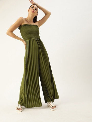 Accordion Pleated Smocked Jumpsuit VitansEthnics