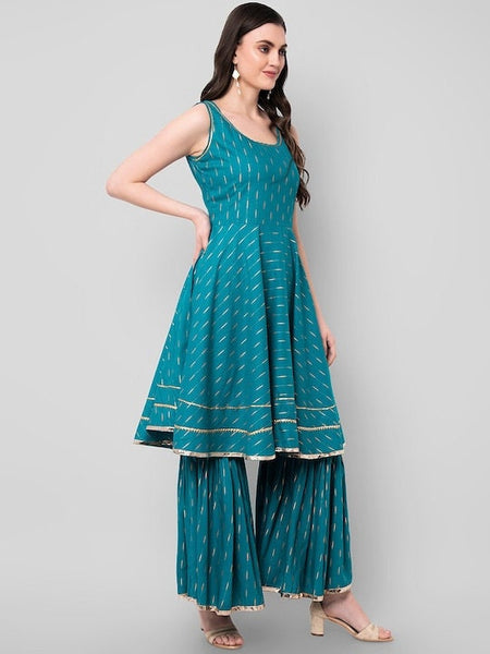 Short Peplum Kurti With Sharara Pants VitansEthnics