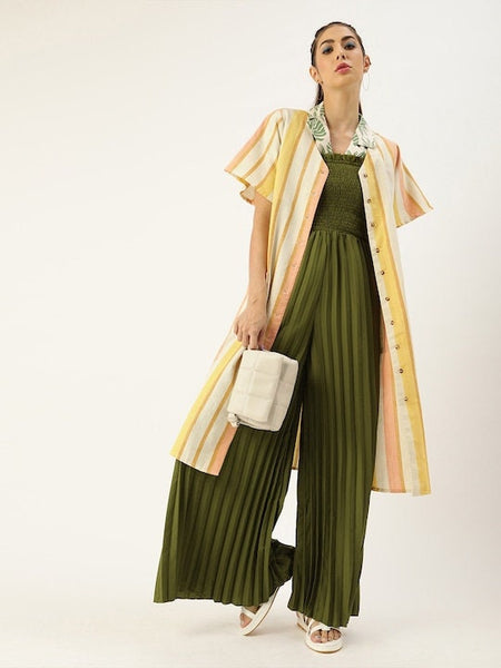 Accordion Pleated Smocked Jumpsuit VitansEthnics