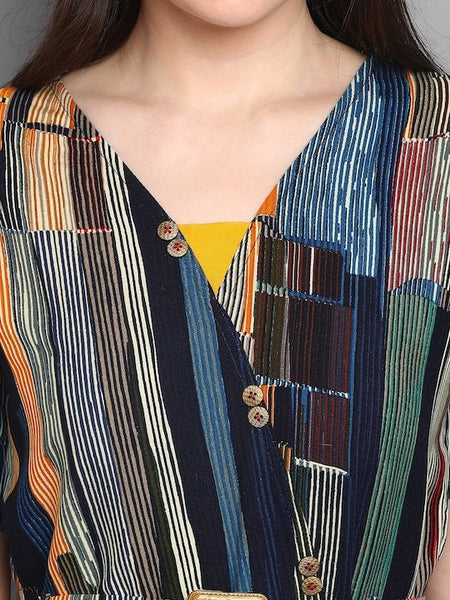 Women Abstract Printed Jumpsuit With Belt, Indian Jumpsuit For Women, Dress For Women, Indo Western Dress, Indian Dress, Fusion Outfit VitansEthnics