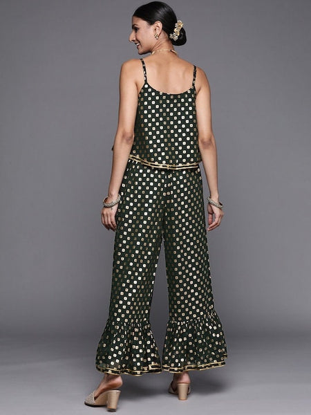 Green & Golden Printed Co-Ord Set VitansEthnics