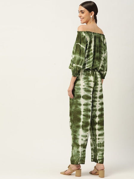 Women Tie Dye Printed Co-ords Jumpsuit, Designer Indian Top with Trouser Pants Set, Indo Western Dress For Women, Printed Coords set VitansEthnics