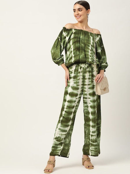 Women Tie Dye Printed Co-ords Jumpsuit, Designer Indian Top with Trouser Pants Set, Indo Western Dress For Women, Printed Coords set VitansEthnics