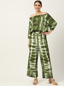 Women Tie Dye Printed Co-ords Jumpsuit, Designer Indian Top with Trouser Pants Set, Indo Western Dress For Women, Printed Coords set VitansEthnics