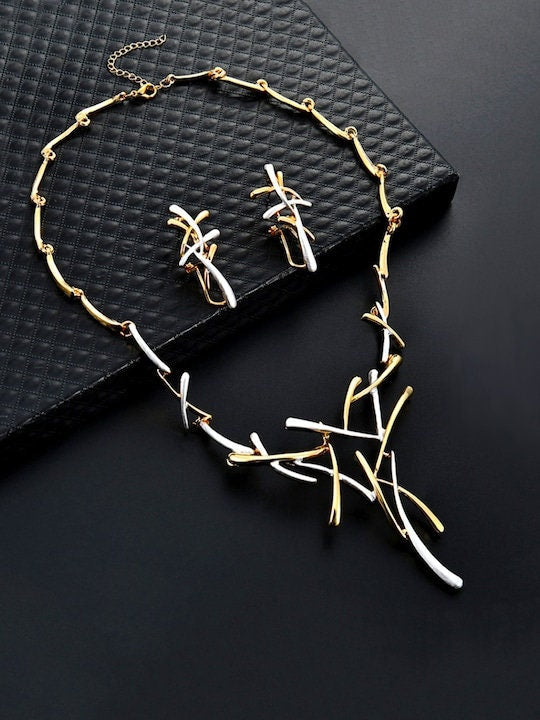 Gold Plated & Silver Toned Jewellery Set VitansEthnics