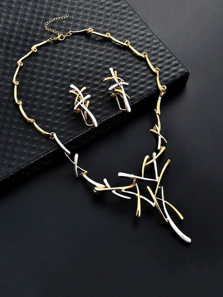 Gold Plated & Silver Toned Jewellery Set VitansEthnics