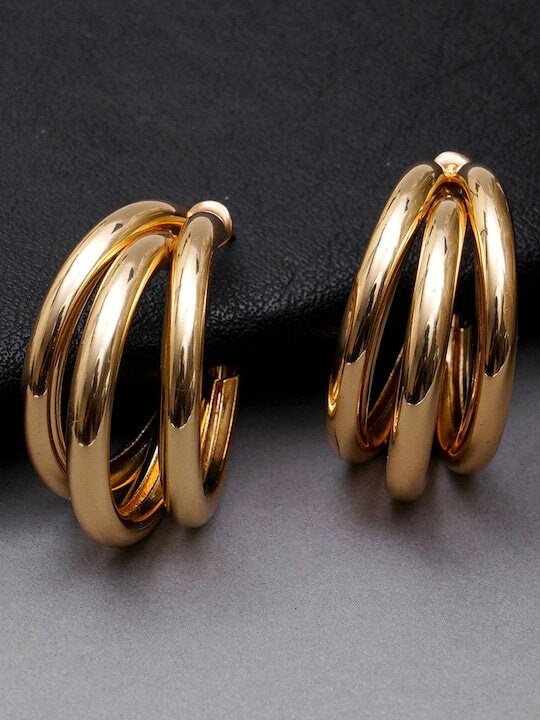Gold-Plated Handcrafted Hoop Earrings VitansEthnics