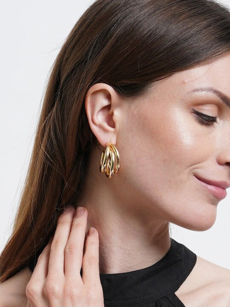 Gold-Plated Handcrafted Hoop Earrings VitansEthnics