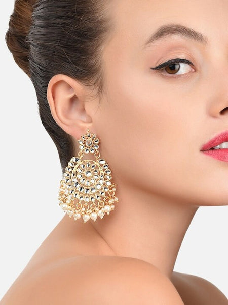 Women Set of 2 Traditional Chandbali Earrings, Ethnic Jhumka, Indian Earrings For Women, Dangle Earrings, Bollywood Style VitansEthnics