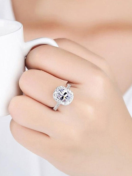Silver Plated White Crystal Studded Adjustable Finger Ring, Engagement Ring For Women, Contemporary Rings, Indian Jewelry, Elegant Ring VitansEthnics