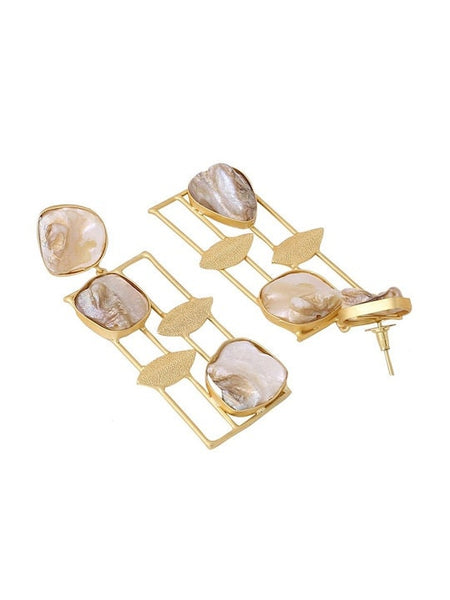 Gold Toned Contemporary Drop Earrings, Indian Earrings For Women, Engagement Earrings, Bollywood Style Earrings, Earrings With Stones VitansEthnics