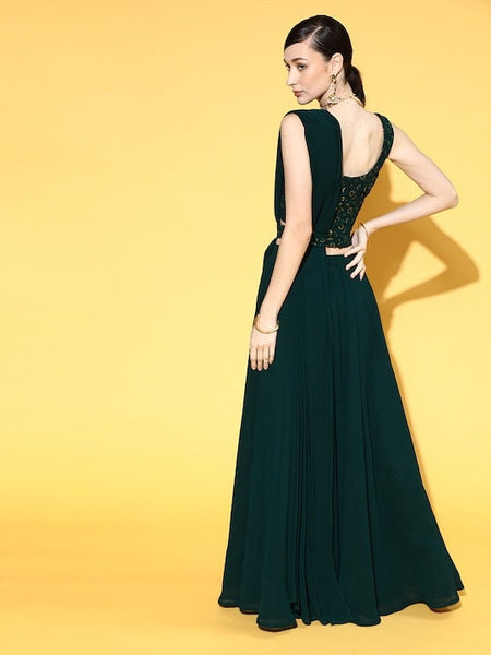 Designer Indian Crop Top With Skirt And Dupatta Set, Indian Blouse With Skirt Set, Indo Western Dress For Women, Indian Dress, Lehenga Choli VitansEthnics