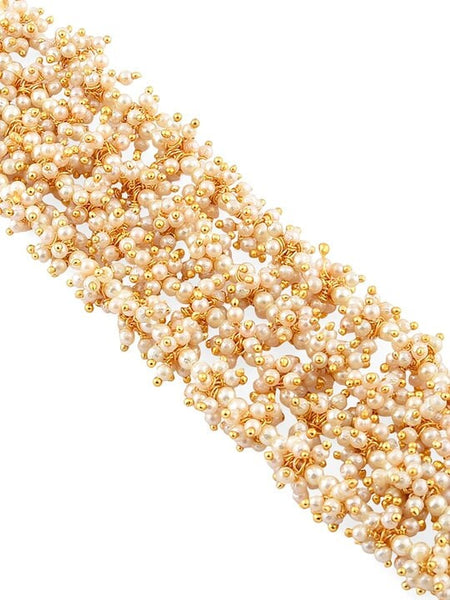 Gold Plated Clustered Pearls Cuff Bracelet For Women, Indian Bracelet, Bracelet For Wedding, Pearl Bracelet VitansEthnics