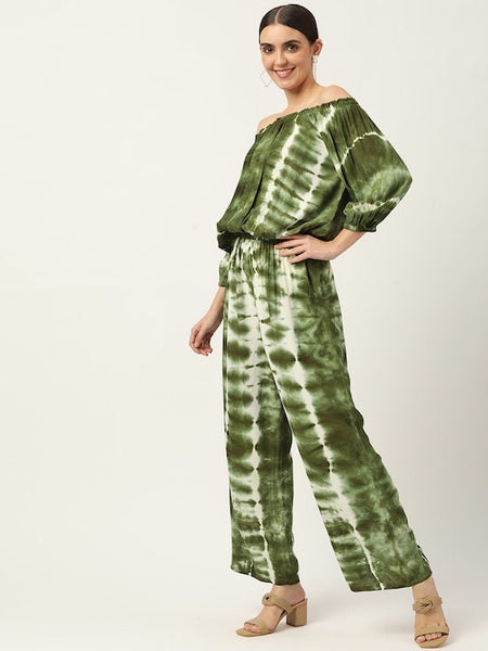 Women Tie Dye Printed Co-ords Jumpsuit, Designer Indian Top with Trouser Pants Set, Indo Western Dress For Women, Printed Coords set VitansEthnics