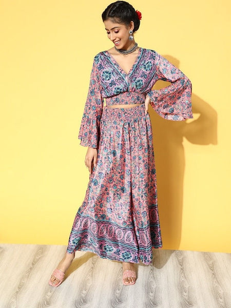 Indian Crop Top With Palazzo Set VitansEthnics