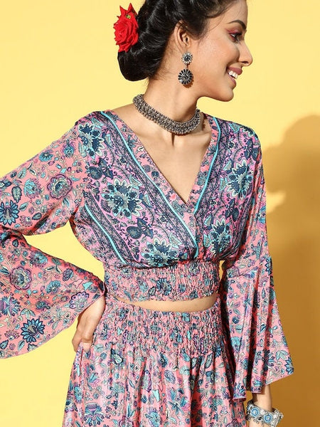 Indian Crop Top With Palazzo Set VitansEthnics