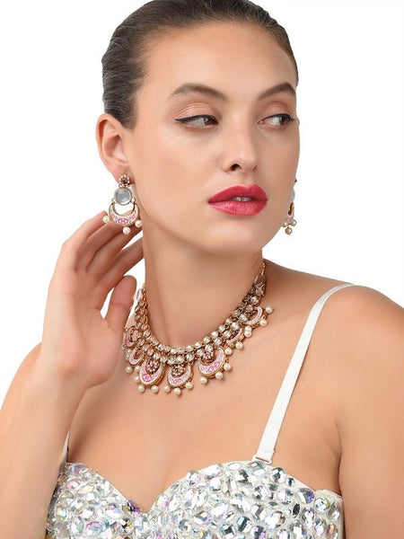 Gold-Toned Kundan Mesmerising Traditional Jewellery Set VitansEthnics