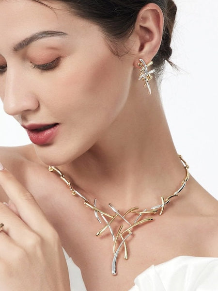 Gold Plated & Silver Toned Jewellery Set VitansEthnics