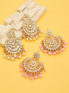 Women Set of 2 Traditional Chandbali Earrings, Ethnic Jhumka, Indian Earrings For Women, Dangle Earrings, Bollywood Style VitansEthnics