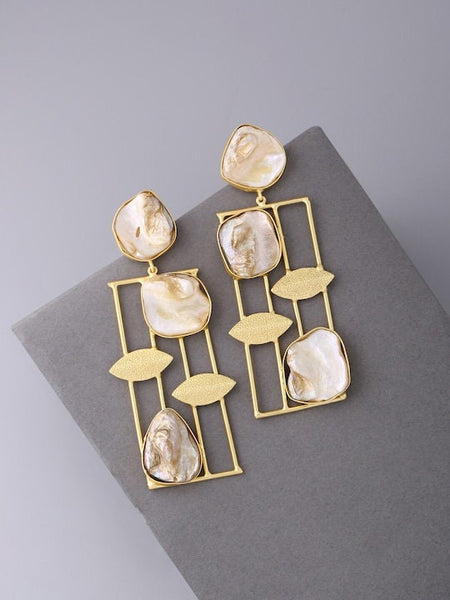 Gold Toned Contemporary Drop Earrings, Indian Earrings For Women, Engagement Earrings, Bollywood Style Earrings, Earrings With Stones VitansEthnics