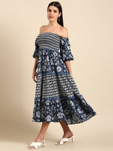 off the shoulder western dress Wrangler Ruffle Off Shoulder Dress Women's Clothing Light Teal : MD