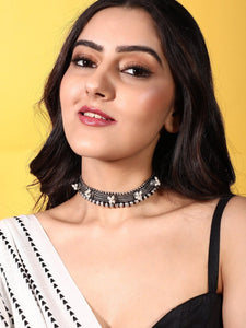 Oxidised Silver-Plated Choker VitansEthnics
