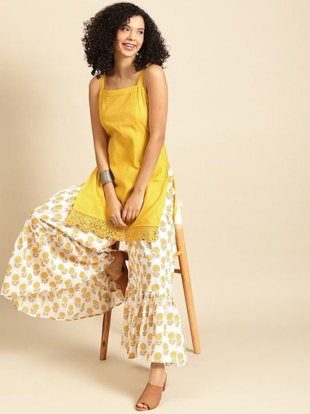 Short Kurti With Sharara Pants Set VitansEthnics