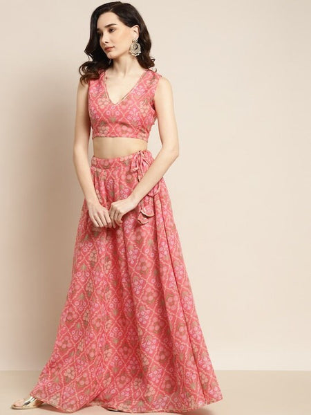 Designer Indian Crop Top With Skirt Set, Indian Blouse With Skirt Set, Indo Western Dress For Women, Indian Dress, Floral Lehenga Choli VitansEthnics