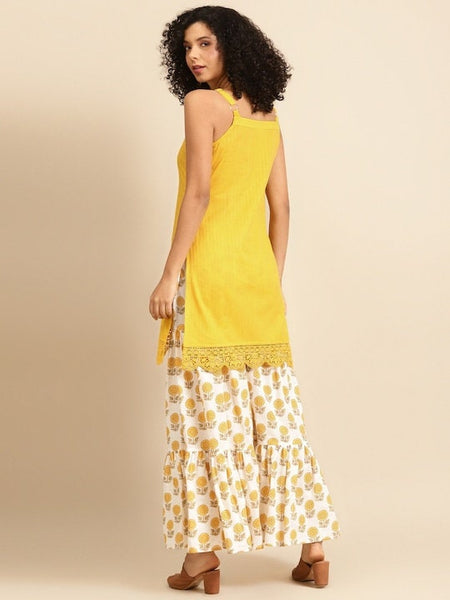 Short Kurti With Sharara Pants Set VitansEthnics