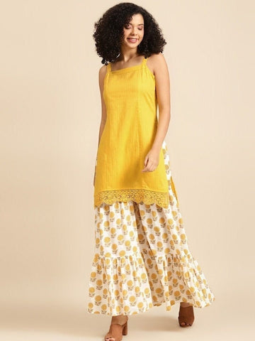 Short Kurti With Sharara Pants Set VitansEthnics