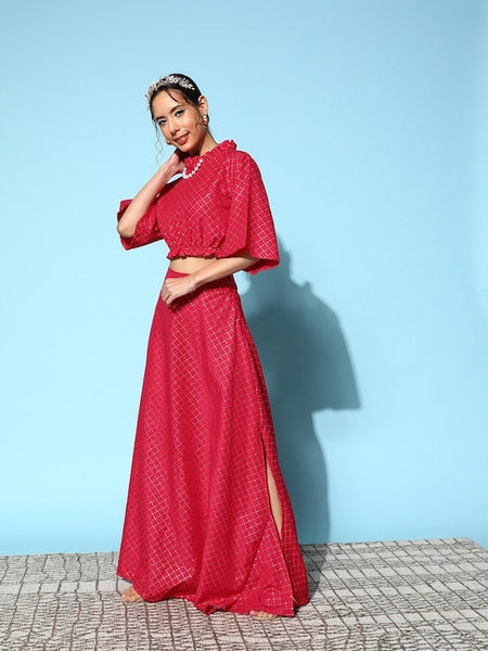 Designer Indian Crop Top With Skirt Set, Indian Blouse With Skirt Set, Indo Western Dress For Women, Indian Dress, Lehenga set, Co ord Set VitansEthnics