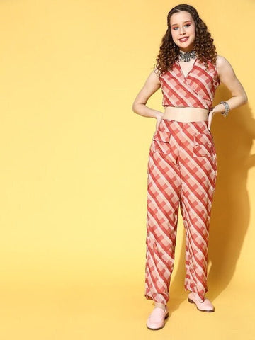 Designer Indian Crop Top With Palazzo Set, Indian Blouse With Palazzo Set, Indo Western Dress For Women, Indian Dress, Indian Co-ord Set VitansEthnics