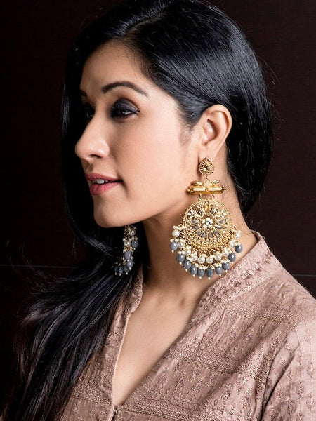 Gold-Plated & Handcrafted Classic Drop Earrings, Ethnic Drop Jhumka Earrings, Indian Earrings For Women, Dangle Earrings, Bollywood Style VitansEthnics