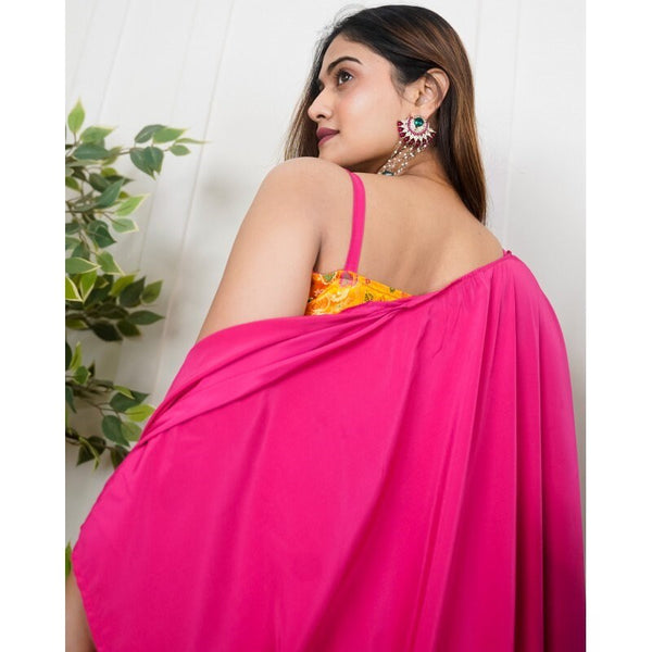 Women Brocade Crop Top With Dhoti Skirt And Long Jacket, Indo Western Ethnic Set for Women, Designer Party Wear Suit, Fusion Outfit VitansEthnics