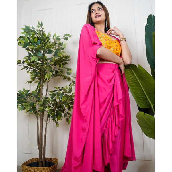 Women Brocade Crop Top With Dhoti Skirt And Long Jacket, Indo Western Ethnic Set for Women, Designer Party Wear Suit, Fusion Outfit VitansEthnics