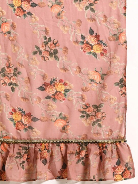 Women Gorgeous Pink Printed Top with Sharara & attached Dupatta, Ready to wear saree, Indo Western Dress, Pant saree set, Indian suit set VitansEthnics