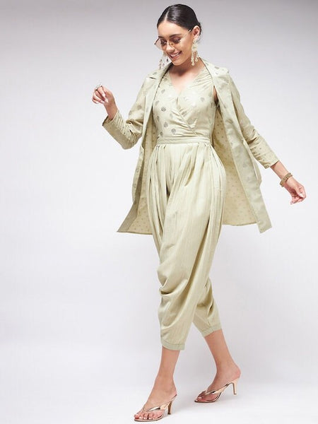 Designer Dhoti Jumpsuit With Jacket For Women, Indo Western Outfit, Indian Dhoti Dress For Women, Fusion Jumpsuit, Party Wear Indian Outfit VitansEthnics