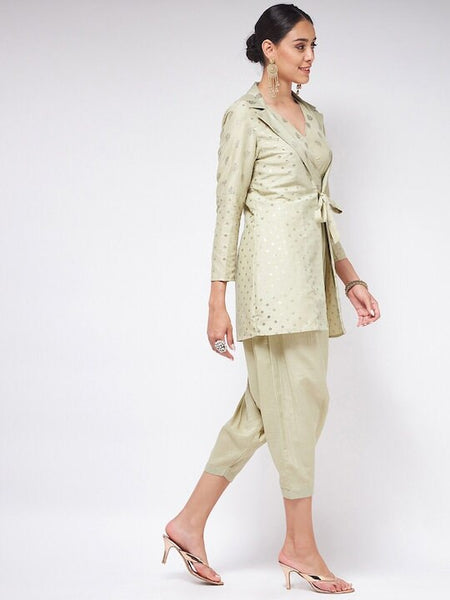 Designer Dhoti Jumpsuit With Jacket For Women, Indo Western Outfit, Indian Dhoti Dress For Women, Fusion Jumpsuit, Party Wear Indian Outfit VitansEthnics