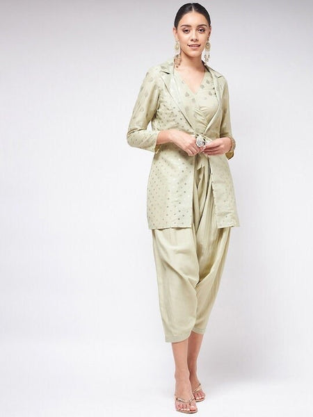 Designer Dhoti Jumpsuit With Jacket For Women, Indo Western Outfit, Indian Dhoti Dress For Women, Fusion Jumpsuit, Party Wear Indian Outfit VitansEthnics