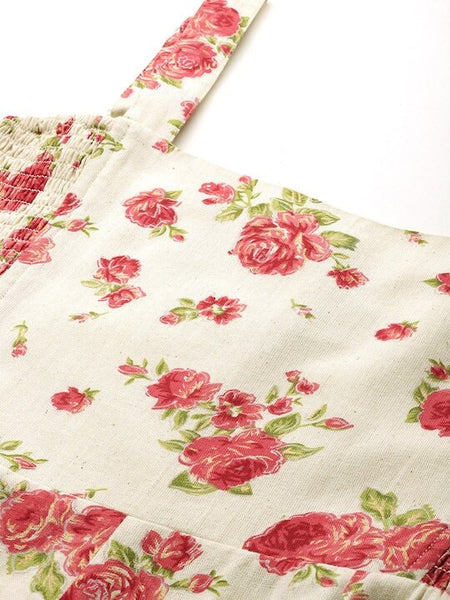 Indian Shoulder strap flared midi dress, Floral Print Sleeveless Indian Dress, Indo-Western Dress, Party wear Indian Outfit for Women VitansEthnics