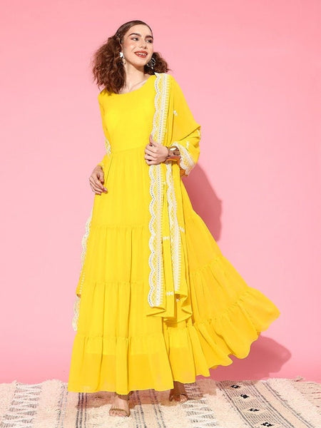 Women Long flare dress with dupatta, Indian Gown, Indo Western Dress, Saree Gown set, Indian suit set, Wedding Wear outfit, Anarkali Dress VitansEthnics