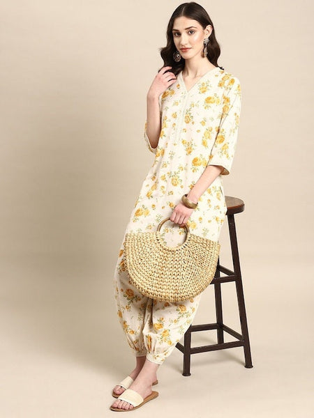 Floral Printed Kurti with Dhoti Pants Set For Women, Indian Co Ords Set, Indo Western Dress, Dhoti Suit set, Salwar Suit, Indian Suit Set VitansEthnics